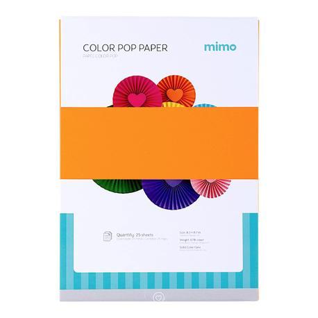 Papel Color Pop Laranja Puro Mimo - A4 - 180 gr - 25 unds