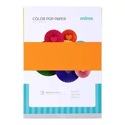 Papel Color Pop Laranja Puro Mimo - A4 - 180 gr - 25 unds