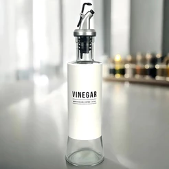 Vinagreiro De Vidro Com Bico Dosador Manhattan 310ml Branco Hauskraft