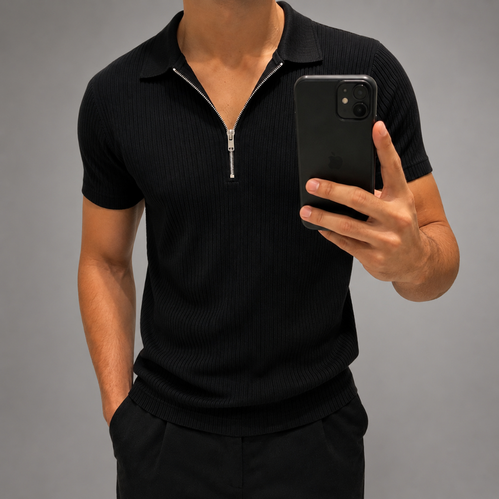 Polo Canelada Premium Masculina | Modelo Italiana | Casual Moderno | Caimento Perfeito | Camisa
