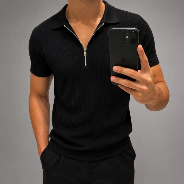 Polo Canelada Premium Masculina | Modelo Italiana | Casual Moderno | Caimento Perfeito | Camisa