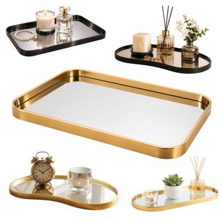 Bandeja Espelhada Dourada: 66% OFF! ✨