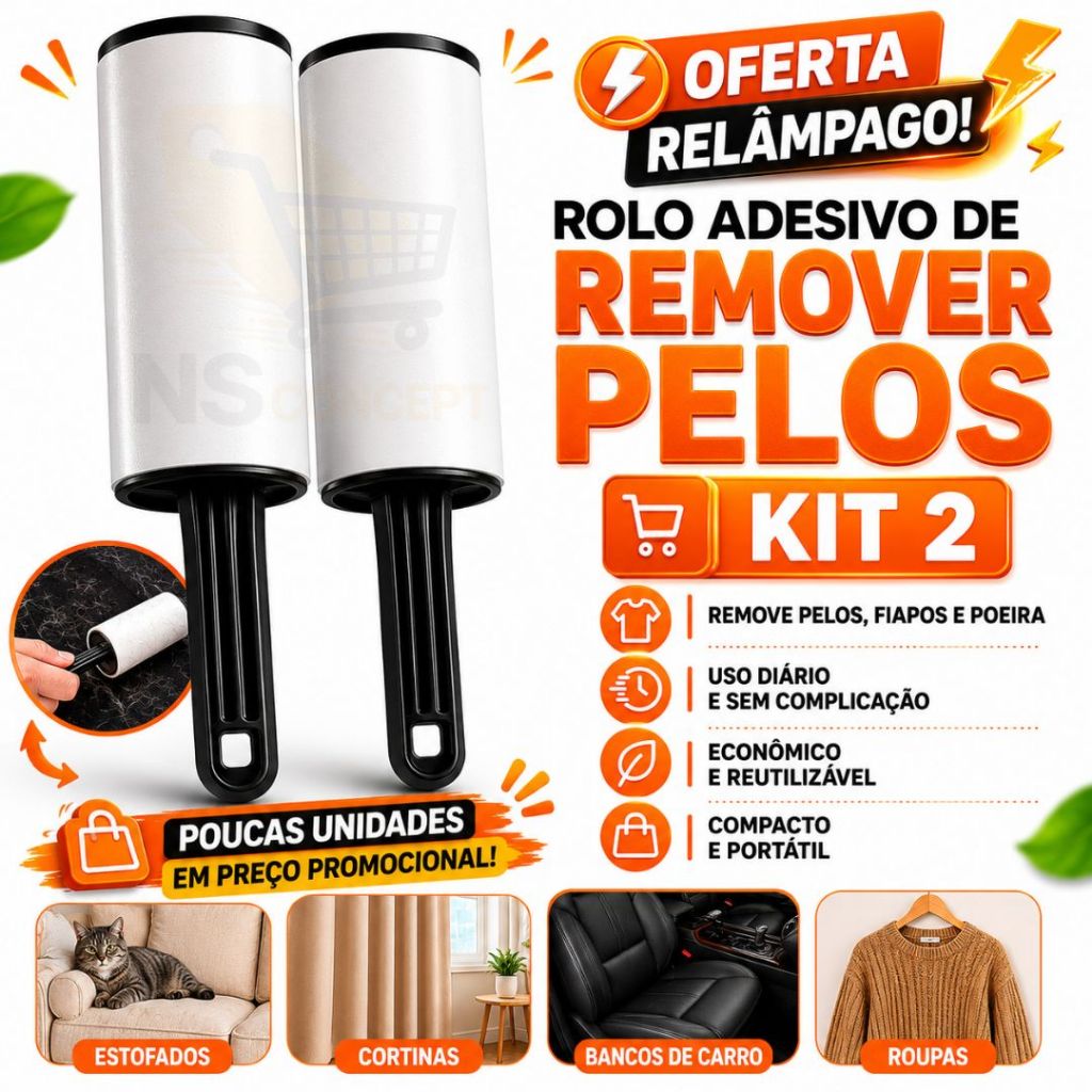 Kit 2 Rolos Adesivos Tira Pelo Bolinhas Removedor de Fiapos Poeira Pet Roupas Sofá Carpete Limpeza Reutilizável
