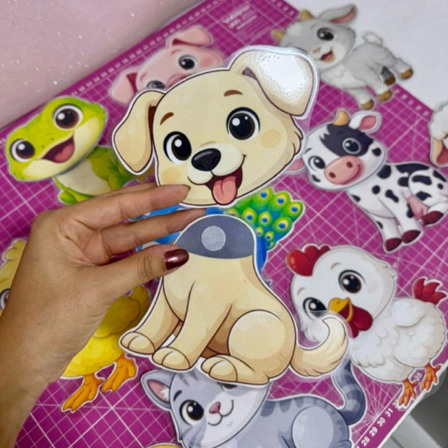Quebra-cabeça para bebês, dos animais em 2 partes