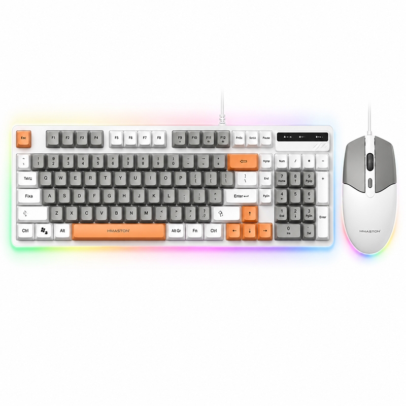 Kit Gamer RGB Teclado Semi Mecânico ABNT2 98 Teclas + Mouse Gamer 4 Botões USB Plug and Play