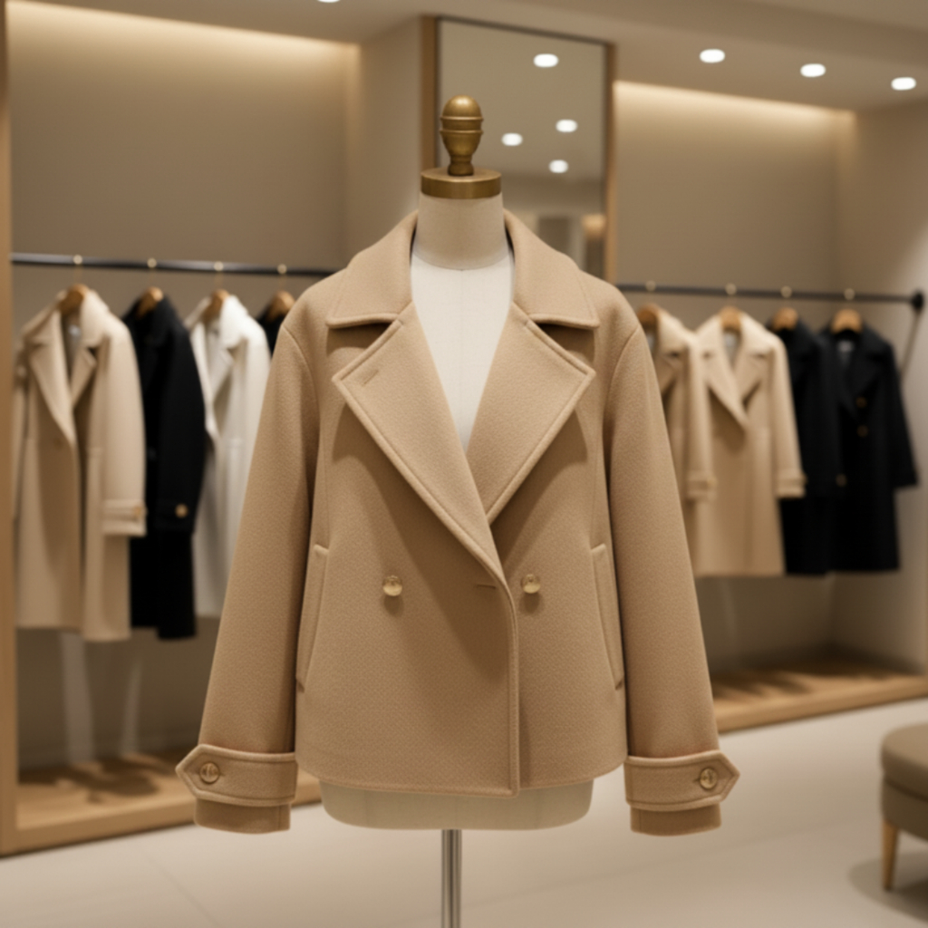 Casaco Feminina Jaqueta Frio Lã Batida Blusa Botões Dourado Luxo