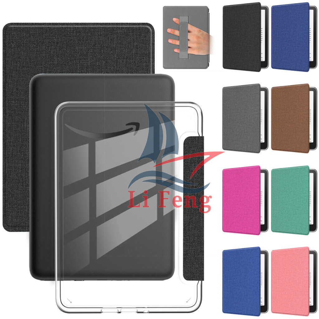 Capa Tecido Com Traseira Acrílica Para Kindle Paperwhite 12ª Geração 2024  7" (Com Alça – Modelos SA569P / SA568B)
