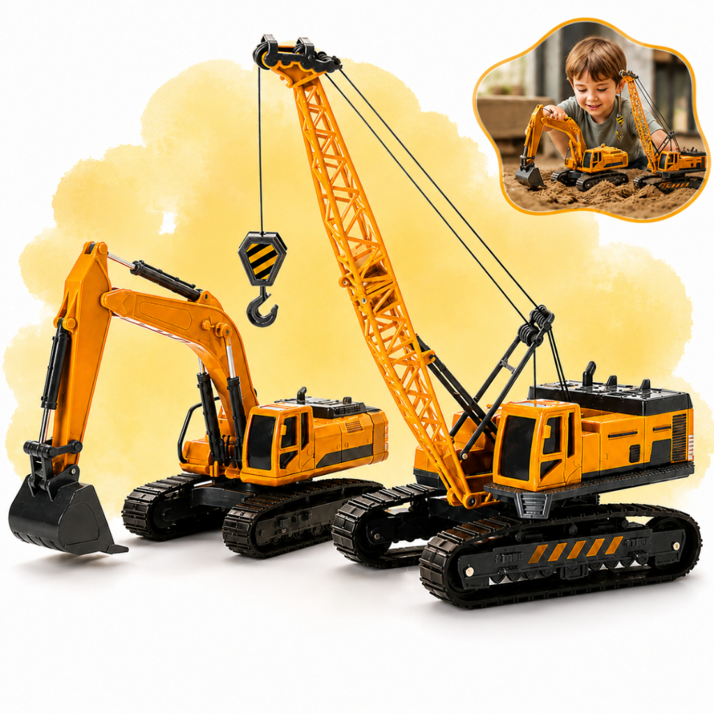 Guindaste Escavadeira Miniatura Brinquedo Articulado Coleção com Regulagens brincar e colecionar