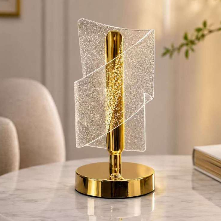 Luminária Decorativa Acrílico Abajur Moderno Cristal Touch para Mesa e Quarto Luxo