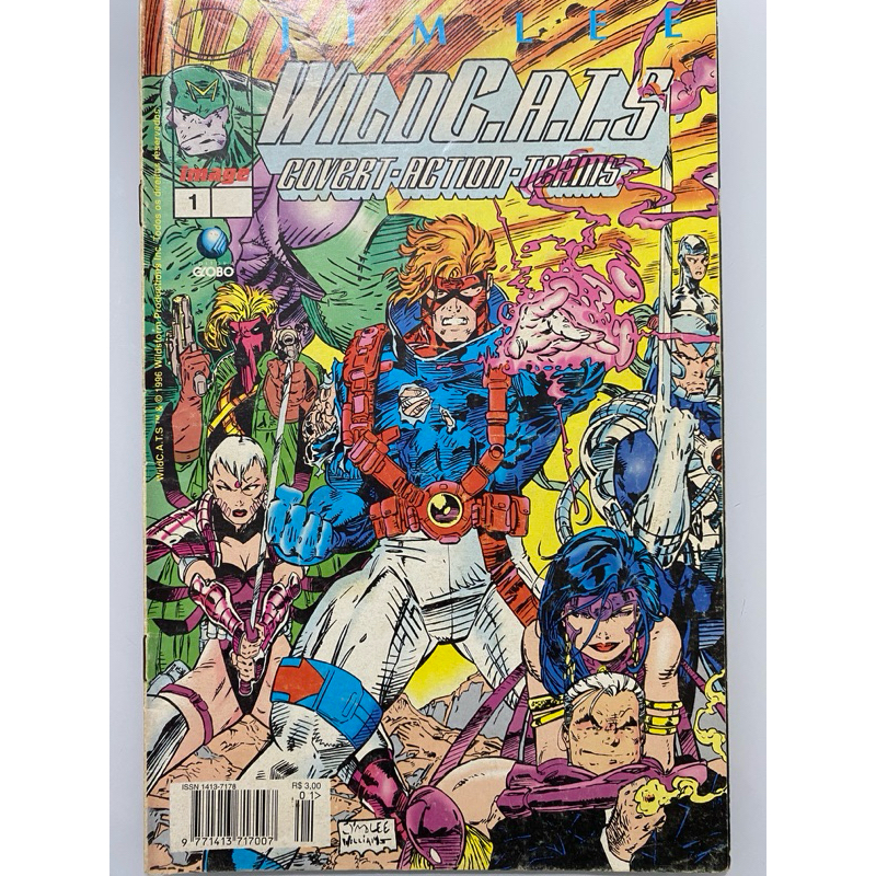 HQ Wildcats N 01 - Ed. Globo - Image Comics - Edição Rara. Jim Lee. Quadrinhos.