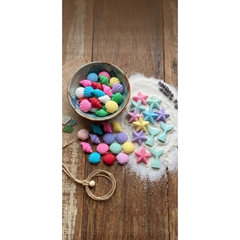 Kit 100 Mini Sabonetes Fundo do Mar Lembrancinha Aniversário Maternidade Chá de Bebê