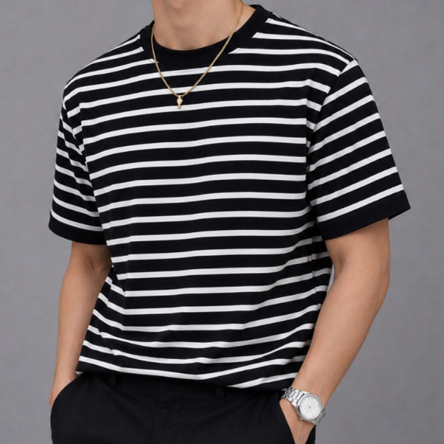 CAMISETA BICOLOR LISTRADA MALHA IMPORTADA 2026 BASICA ESTILOSA GRINGA#02