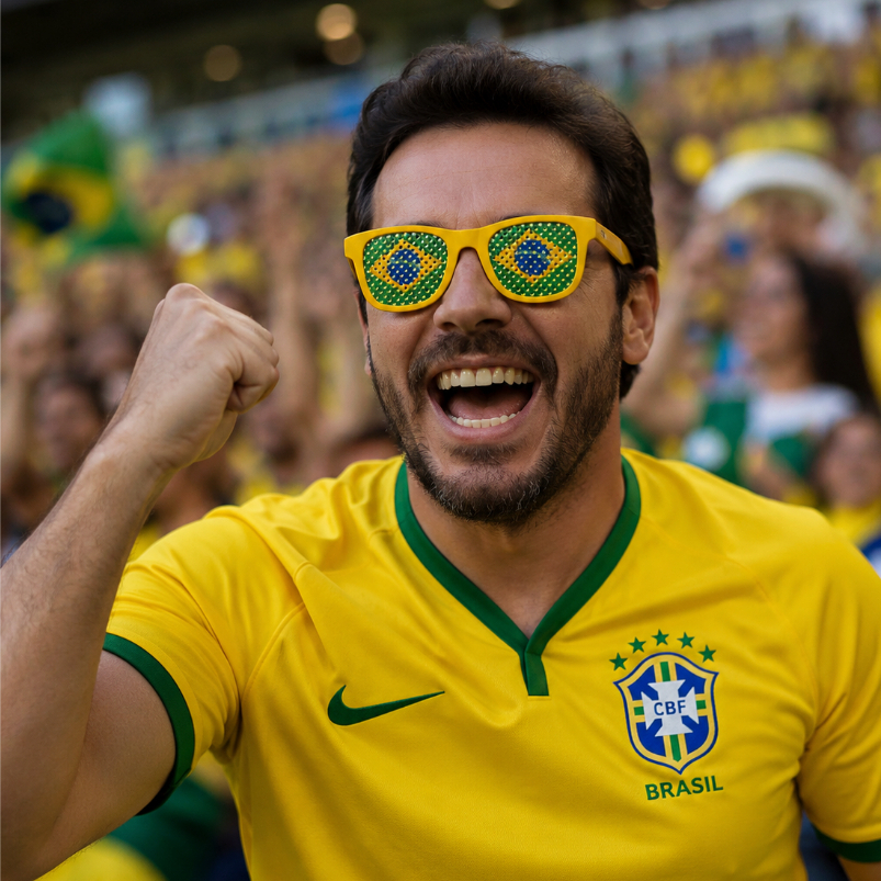 Óculos do Brasil Torcida Copa do Mundo 2026.