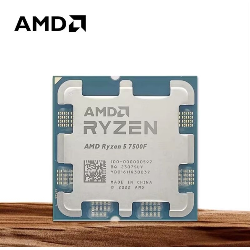 Processador AMD Ryzen 5 7500F, 3.7 GHz (Até 5.0 GHz Turbo), Soquete AM5, 65W, 32MB L3, Sem Vídeo Integrado