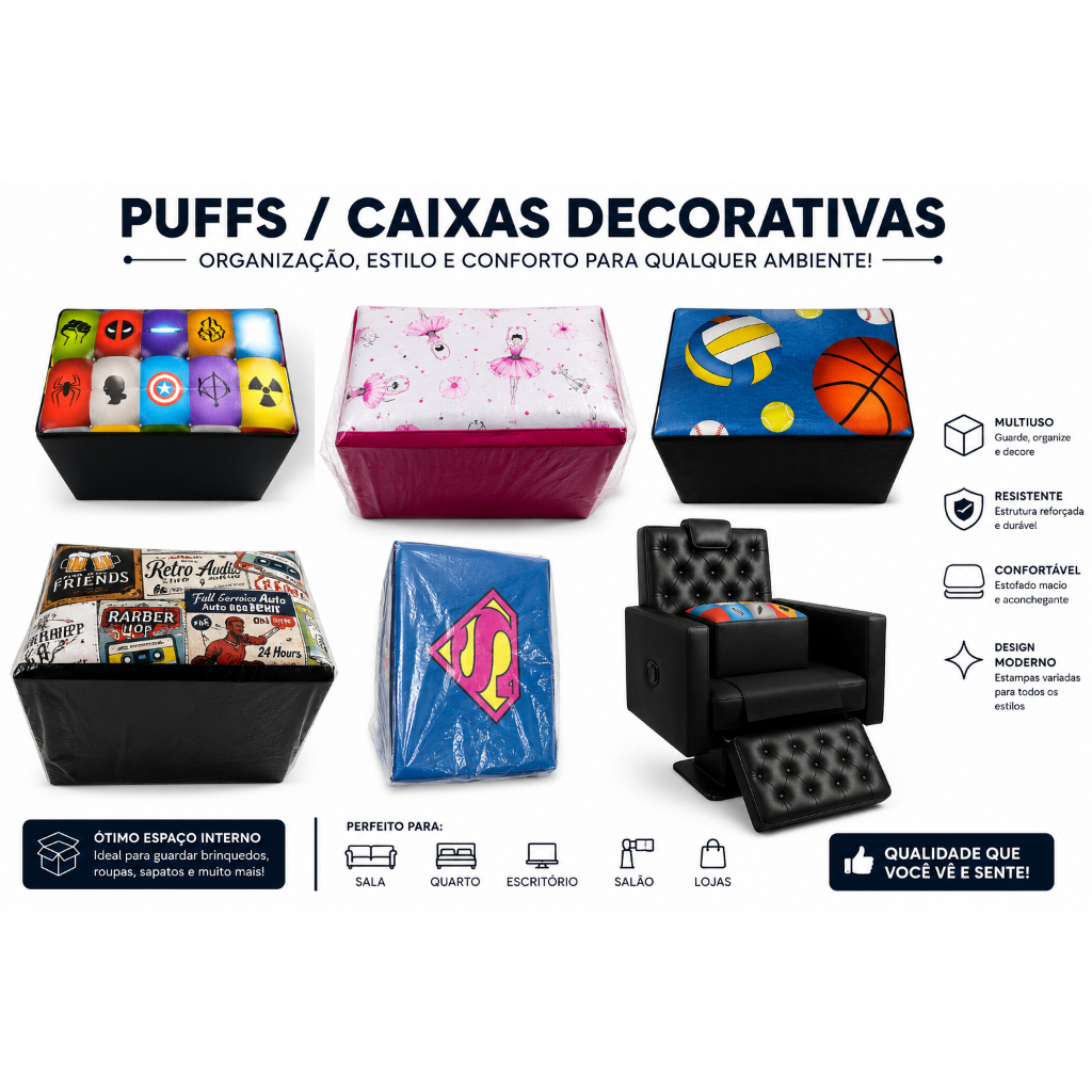 Puff de Elevação Infantil para Barbearia e Salão de Cabeleleiro Banco puff Assento infantil
