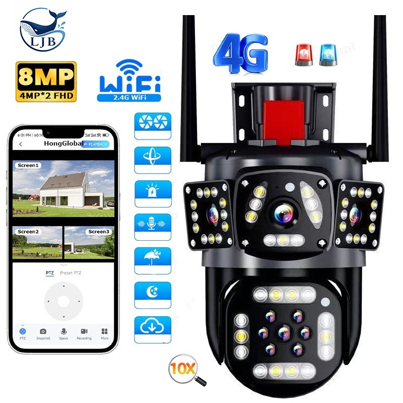 Câmera De Segurança Wi-Fi 1080p Com Rastreamento Automático 360° Full Hd Câmera Interna Externa P20
