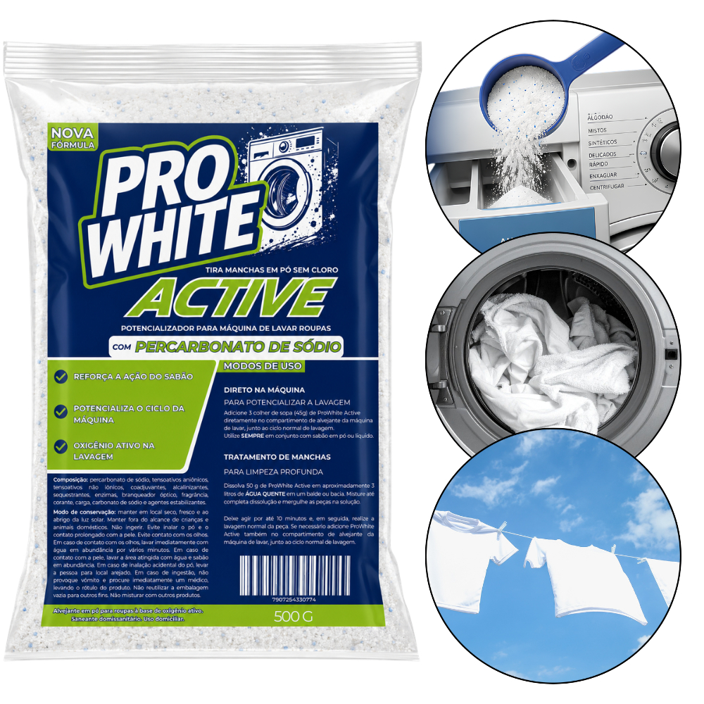Percarbonato de Sódio Para Máquinas de Lavar Active Potencializador de Lavagens Profissional