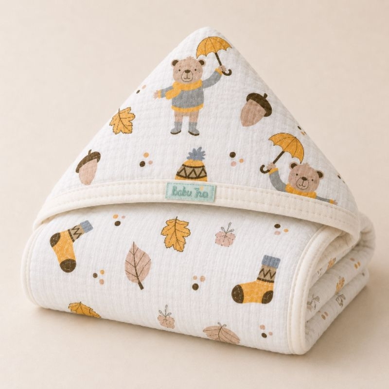 Toalha de Banho para Bebê Soft Dupla Camada Fralda com Capuz Macia