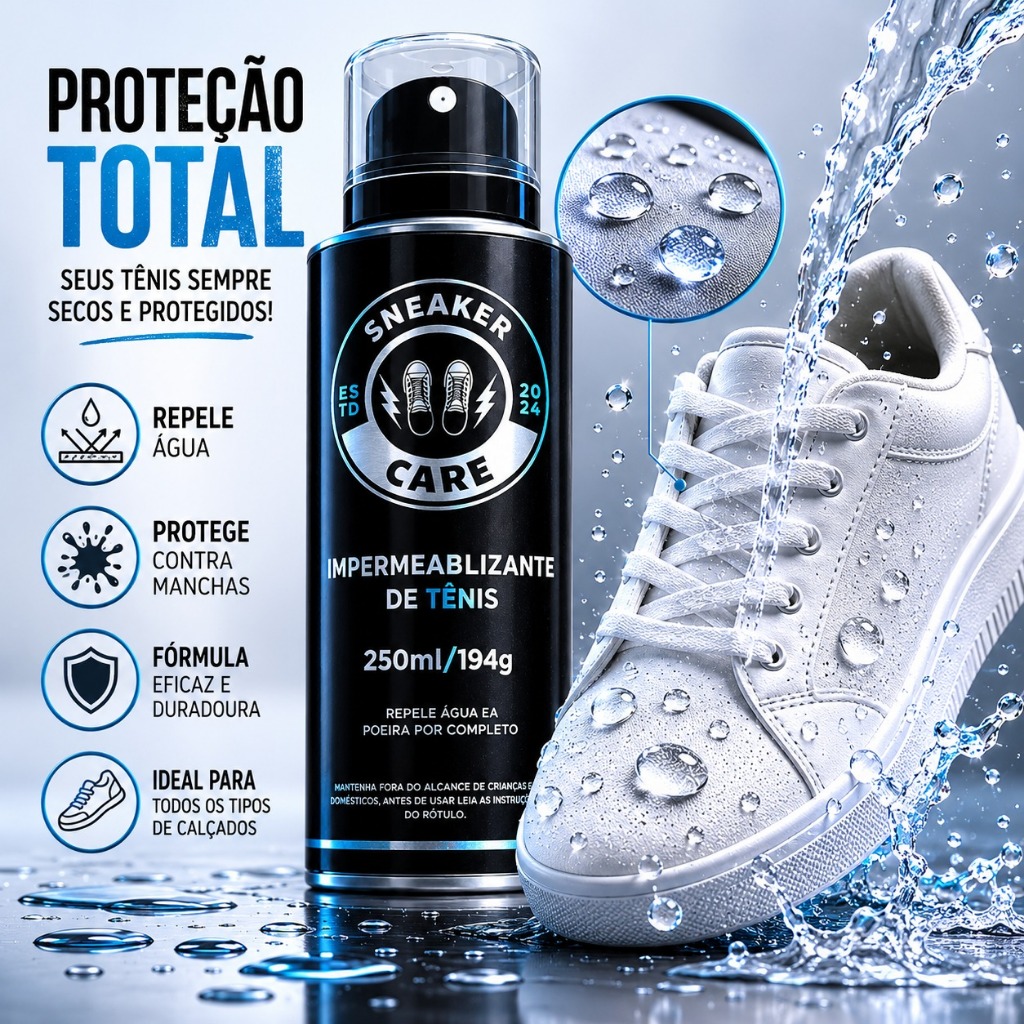 IMPERMEABILIZANTE PARA TÊNIS E CALÇADOS SNEAKER CARE TÊNIS LIMPO