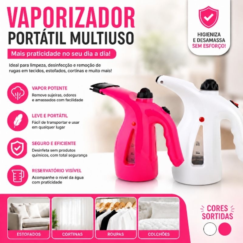 Vaporizador de Roupas multifuncional - Portátil  - 110v - Vapor rápido