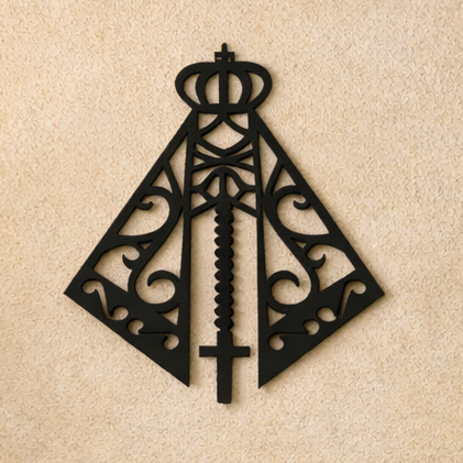 Imagem Religiosa MDF 3mm Nossa Senhora Aparecida | Decoração Pintada à Mão