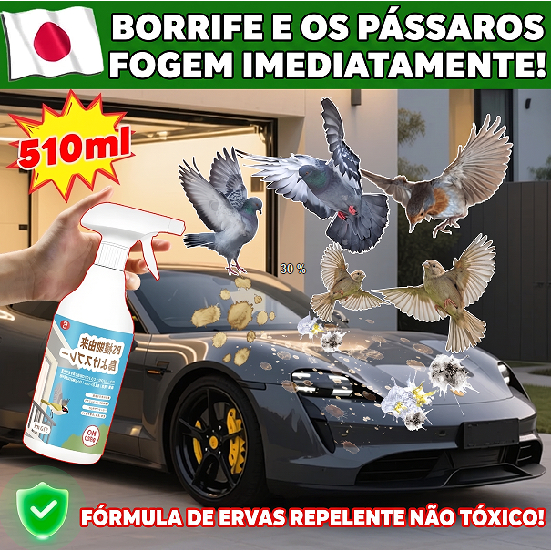 🐦 Spray Repelente para Pássaros | Afasta Pombos e Outras Aves | Proteção para Casa e Jardim