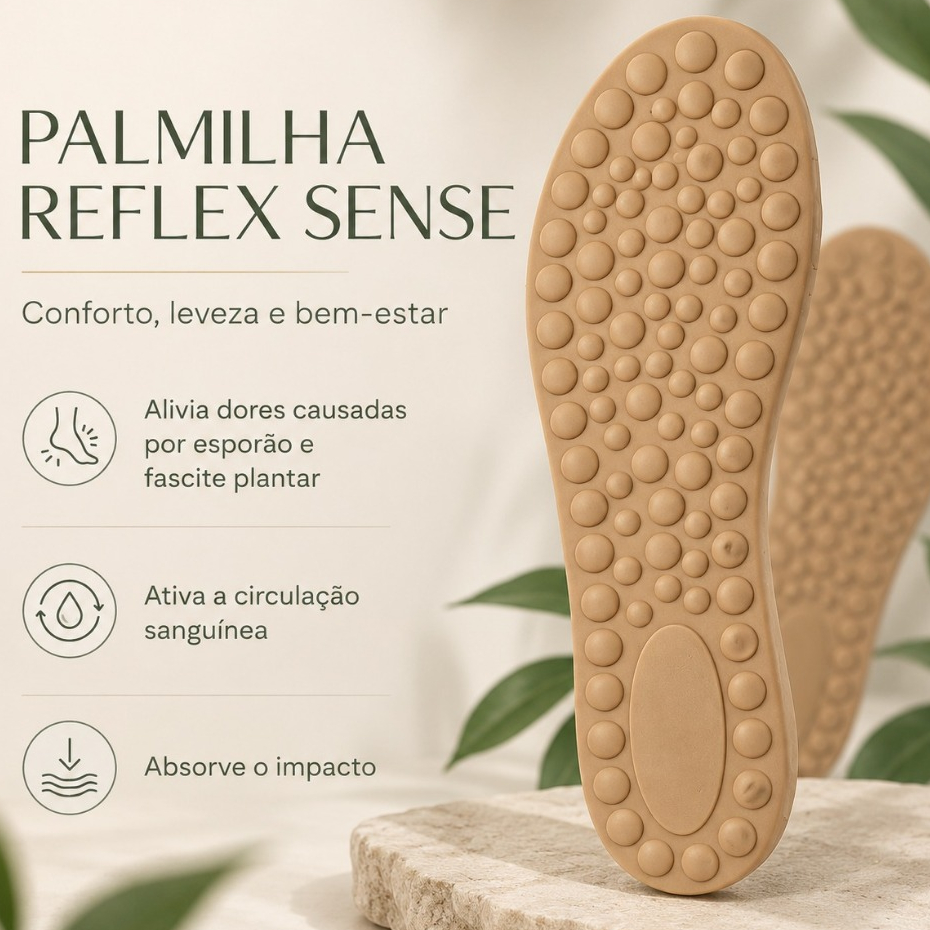 Palmilha Ortopédica Com Esferas Massageadoras Para Fascite Plantar e Circulação Sanguínea
