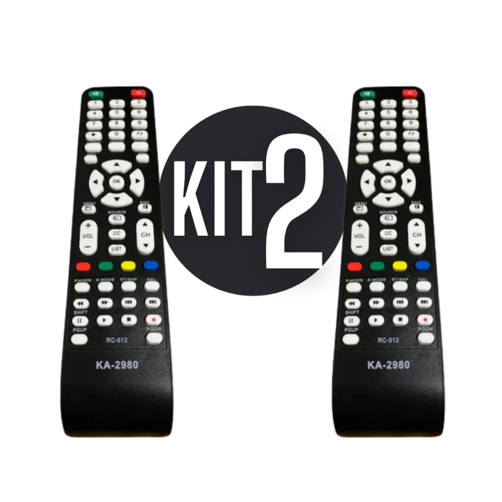 2 Controles Remoto Cce KA-2980 Tv Lcd Led Cce - Kapbom