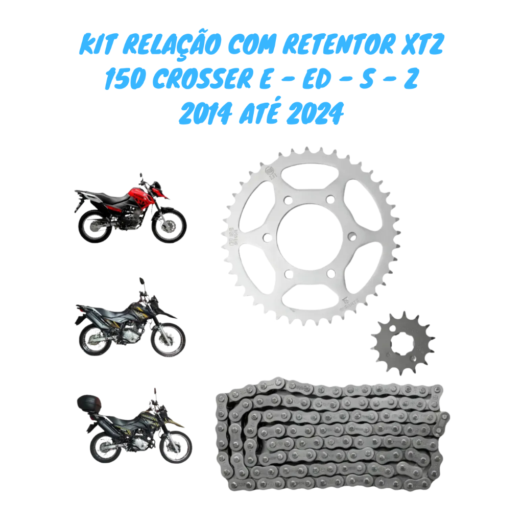 Kit Relação Crosser 150 Transmissão Com Retentor Smartfox