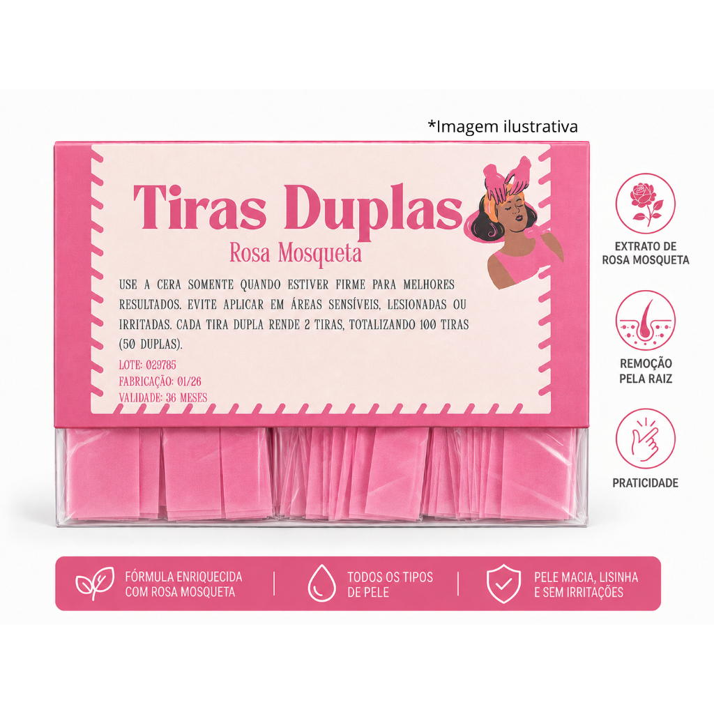 Tira sobrancelha Tutti Frutti/Rosa Mosqueta - 100 TIRAS