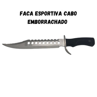 Faca Esportiva Grande com Bainha Cabo Emborrachado (área de corte 28cm) - 1772