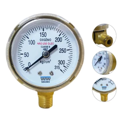 Manometro Para Oxigênio Arg/nit/co2 Alta 0-315kgf Wwsoldas