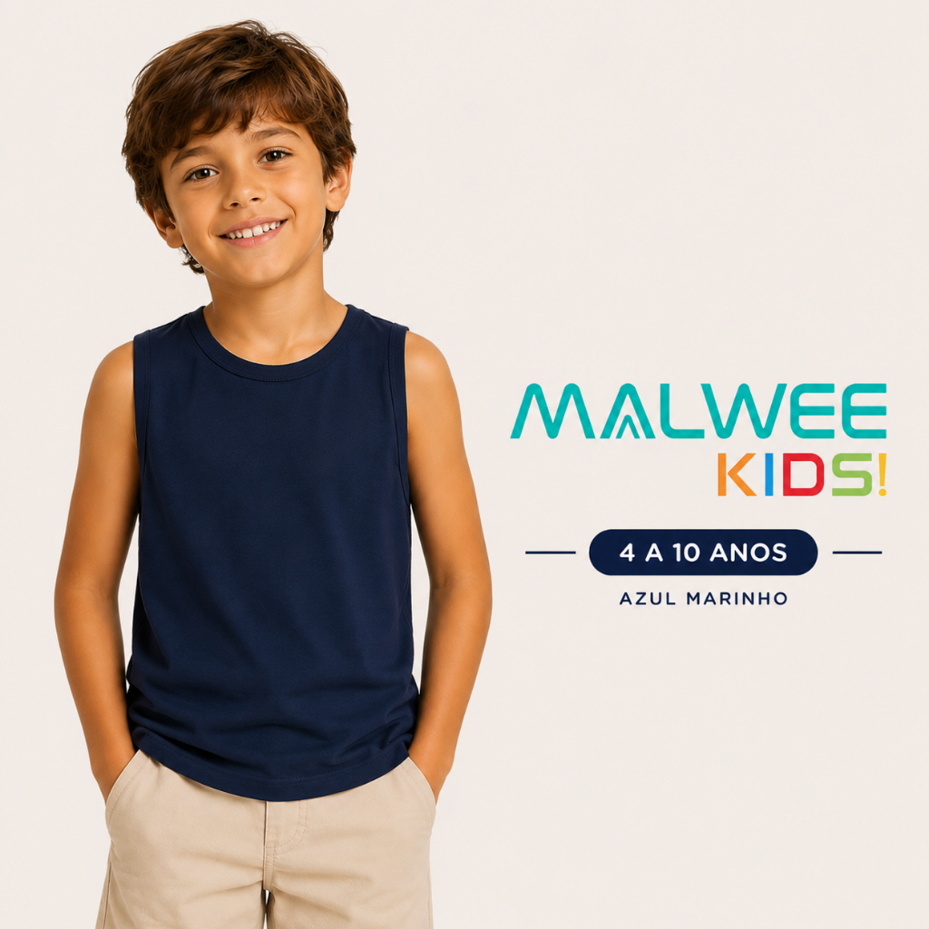 Regata Infantil Menino Malwee Kids 100% Algodão 4 6 8 10.
