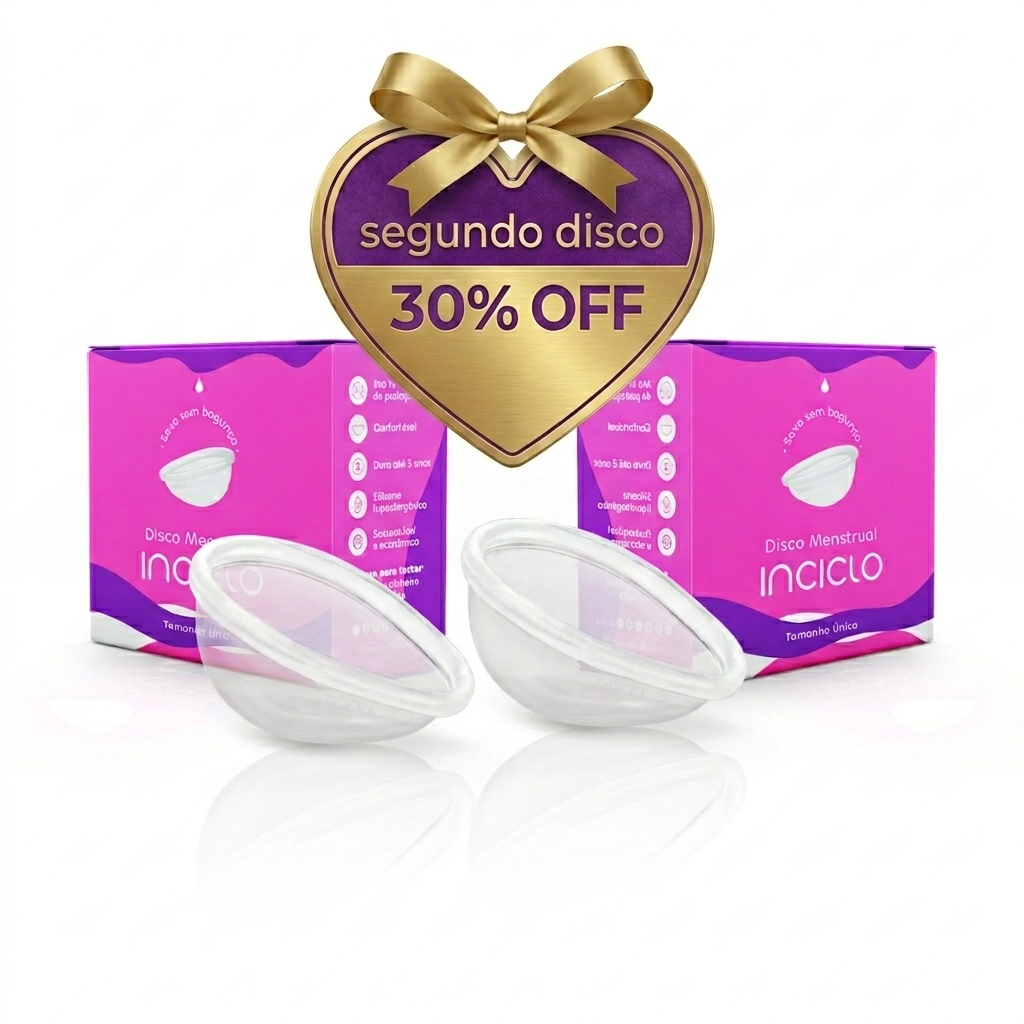 Disco Menstrual (2UN) Inciclo Reutilizável Silicone Hipoalergênico Anatômico