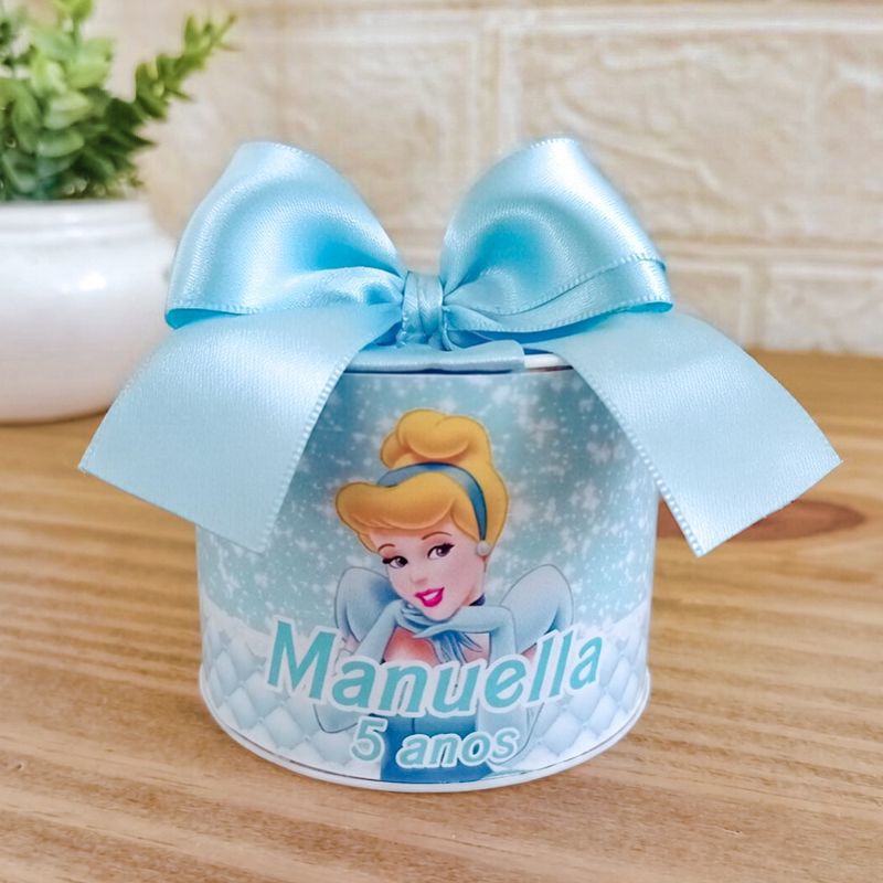Tubolata Cinderela Personalizada 5x6cm - Lembrancinha Cinderela aniversário princesa