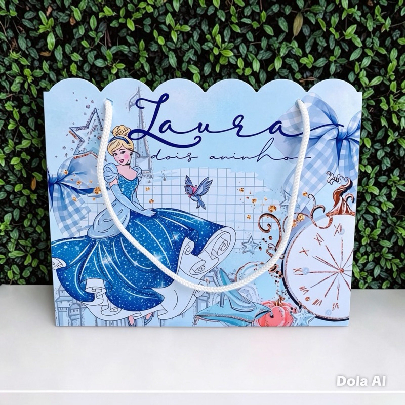 Sacolinha CINDERELA Personalizada / Bolsinha Lembrancinha Aniversário / PEGUE E MONTE