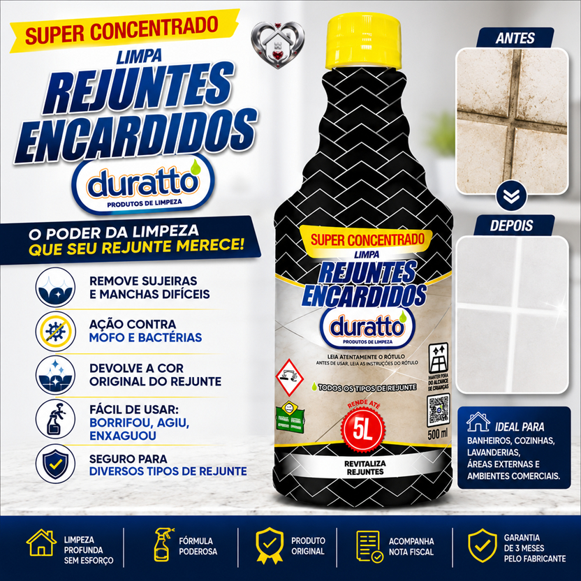 💚 Limpa Rejuntes Encardidos Duratto 500ml – Limpeza Profunda e Resultado Impecável — imagem 2 de 2