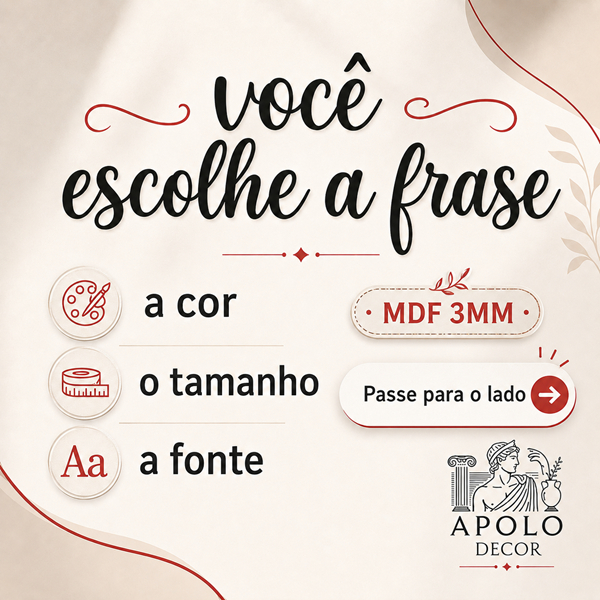 Frase Personalizada em MDF 3MM Para Parede Letreiro Decorativo Com Nome Frase Cor E Tamanho Sob Medida