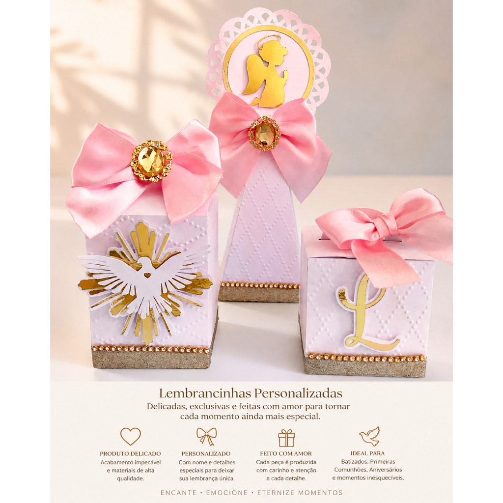 Kit Batizado Rosa / Personalizados Batizado Menina /Lembrança batizado Lembrancinha Crisma/Primeira Eucaristia