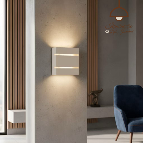 Arandela Slim 2 Frisos Alumínio G9 IP65 Preta Branca Fachada Muro Varanda Área Parede Iluminação Luz