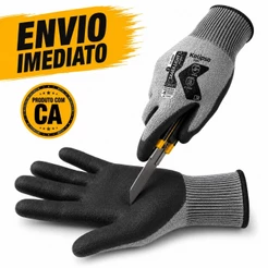 Luva Anticorte Profissional Saara Light Kalipso PU Resistente Segurança Alta Temperatura Térmica