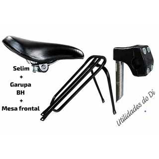Garupeira Garupa Reta Bh Bagageiro + Banco Selim Cairu Ams + MESA FRONTAL