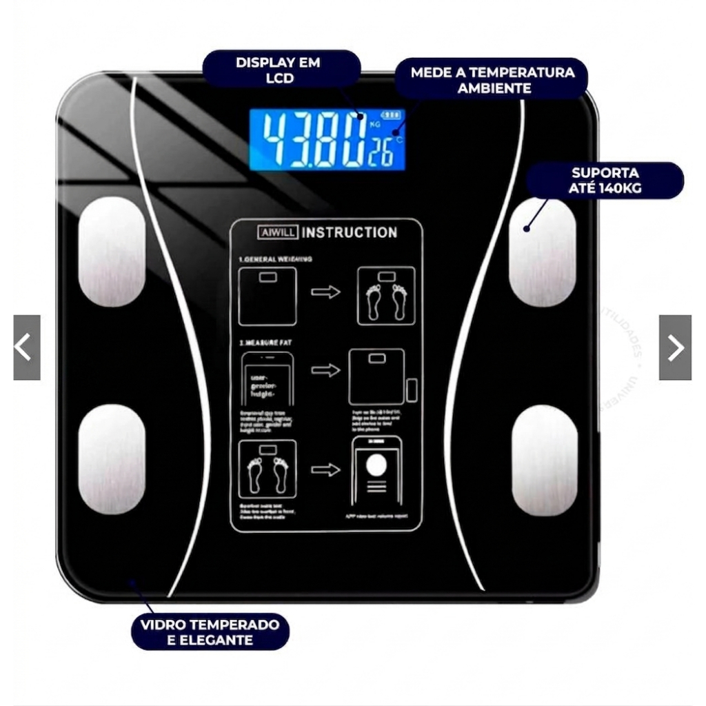 Balança Digital Bioimpedância com Bluetooth