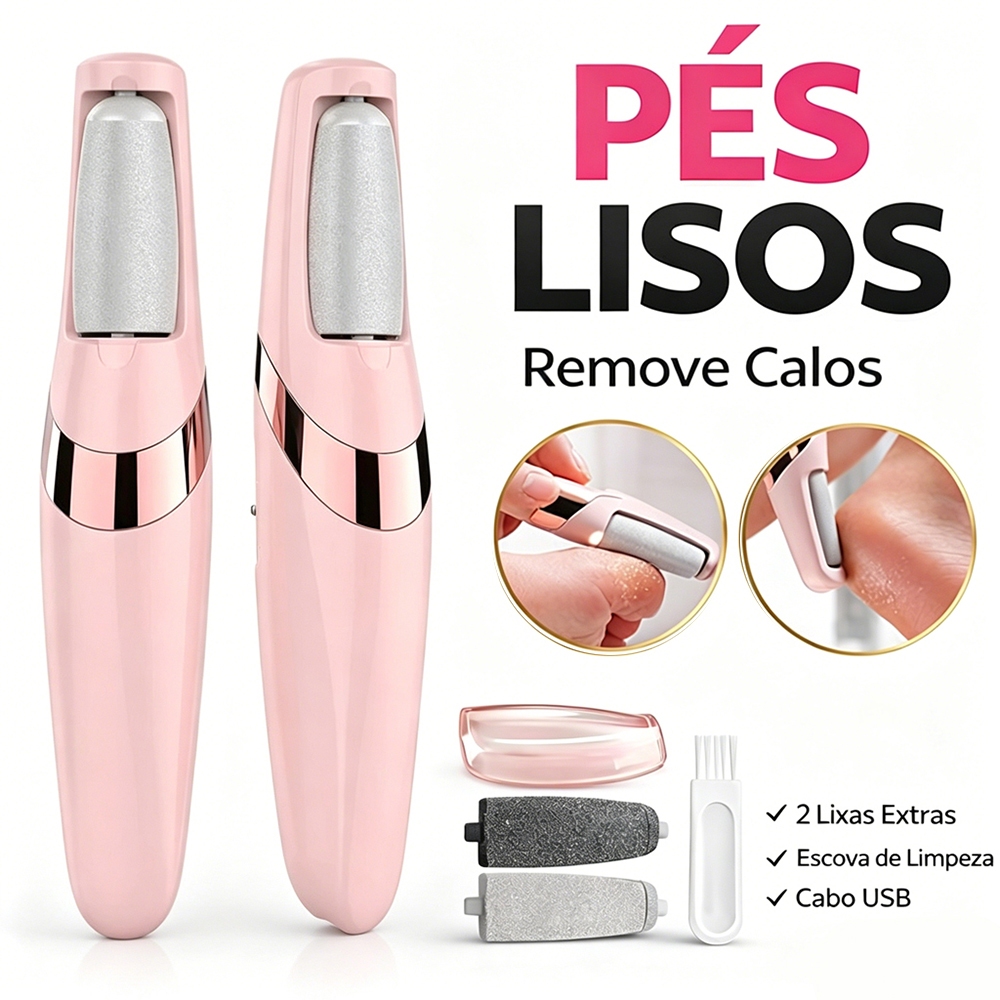 Lixador de Pé Elétrico - Esfoliador Tira Calos Pedicure Portátil