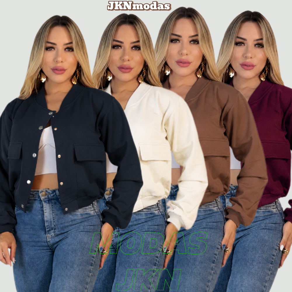 JAQUETA CASUAL, Feminina , CARGO, Moletom Com BOLSO Manga Caída Blogueira Inverno, moda casual  ,tendência 2026