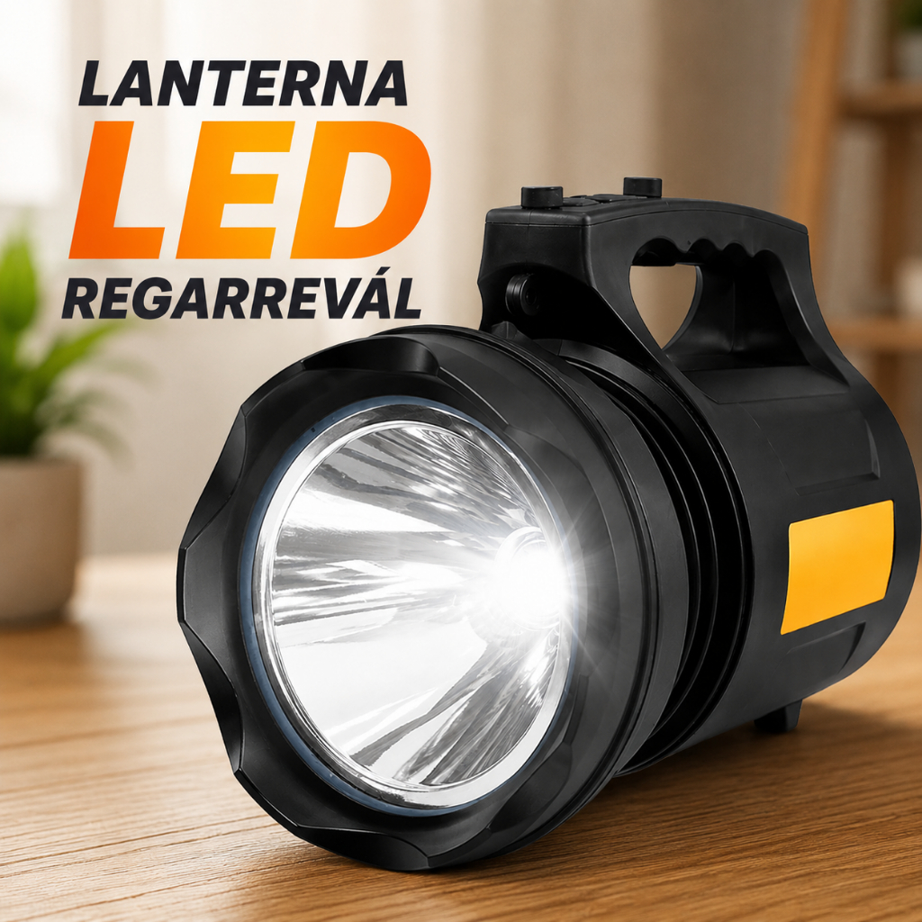 Lanterna LED Recarregável Super Potente T6 30W Holofote Longo Alcance Pesca Camping Emergência