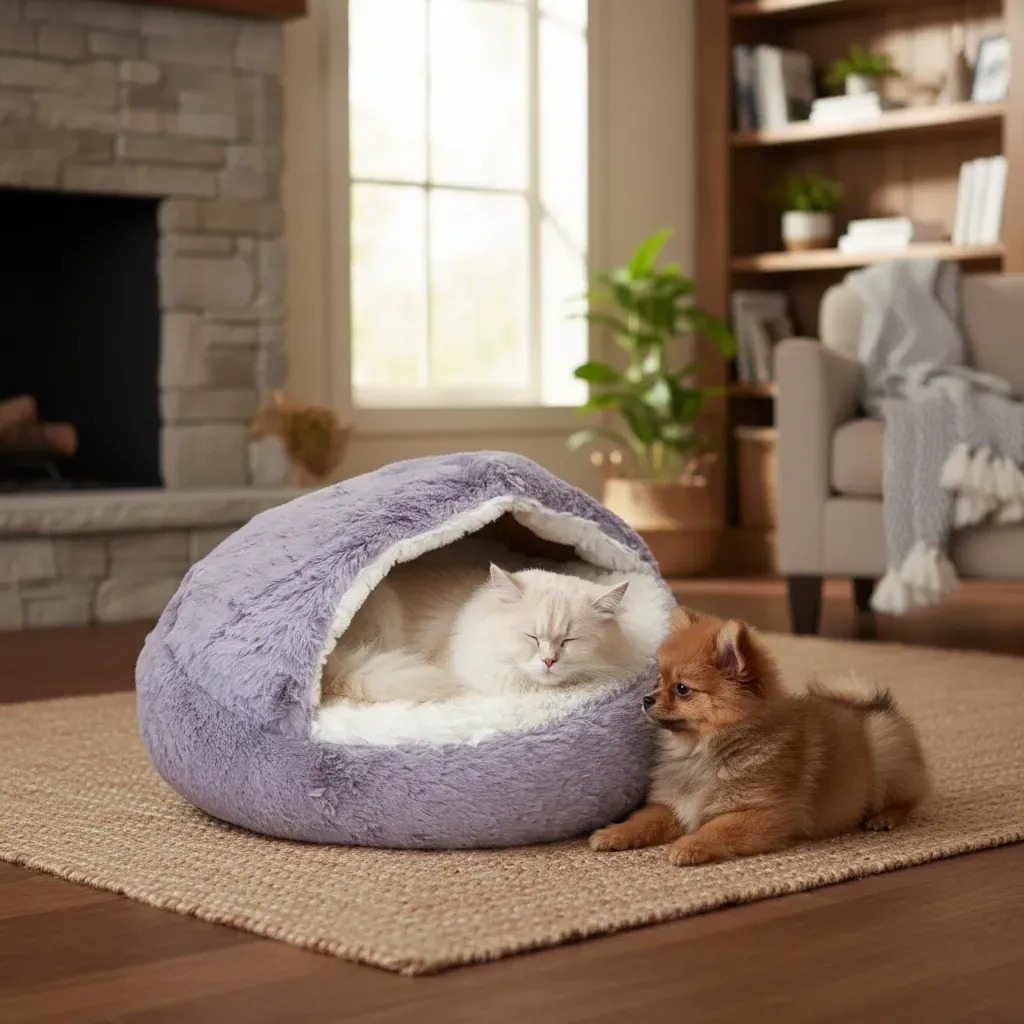 CAMINHA PET NUVEM COBERTA FECHADA CAMA DONUT COM COBERTURA IGLU CASINHA PELUCIADA NINHO TOCA