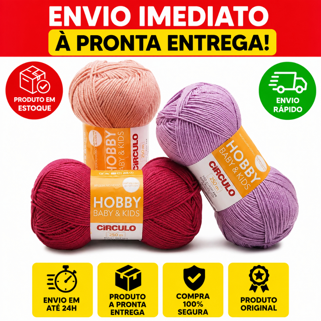 Lã Fio Hobby Baby & Kids Novelo 100g Círculo Unid - Escolha Sua Cor