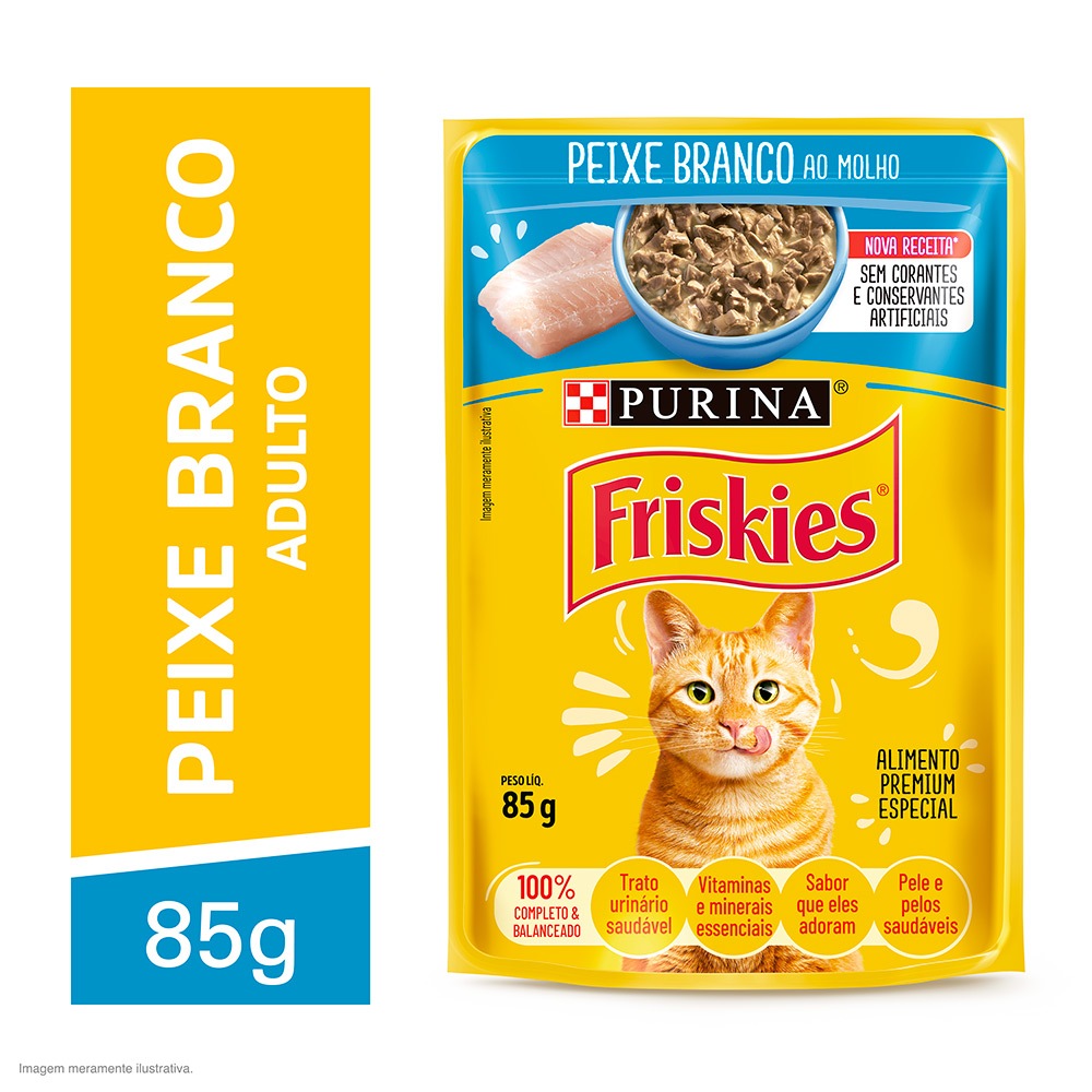 Sachê Friskies Para Gatos Adultos Sabor Peixe ao Molho - 85g