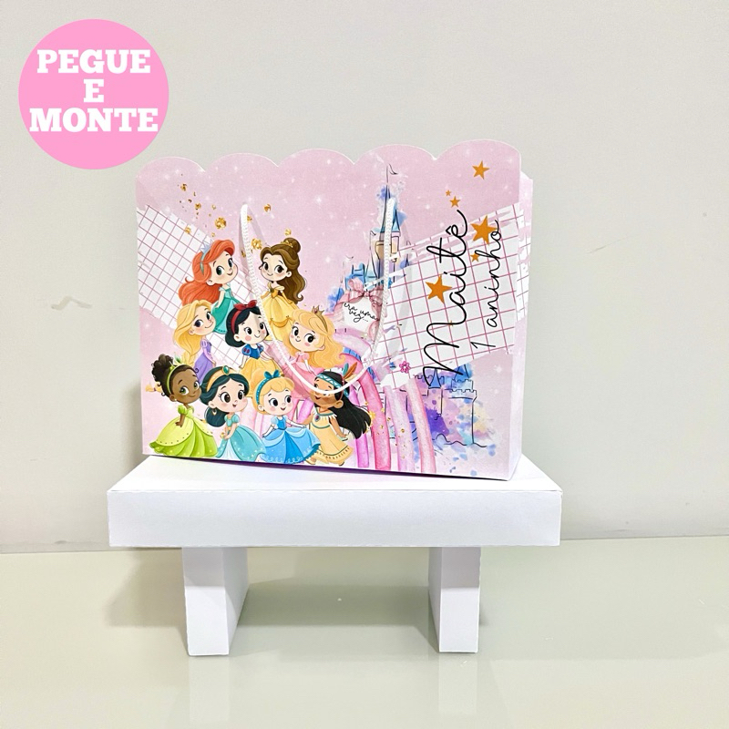 Sacolinhas personalizada Princesas pegue e monte/lembrancinha Princesas/ festa Princesas